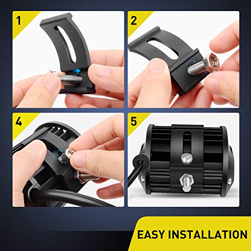 Image of Nilight 2PCS Base Mounting Brackets Universal Slide Bracket Kits for LED Light Bar, Model: 90035B