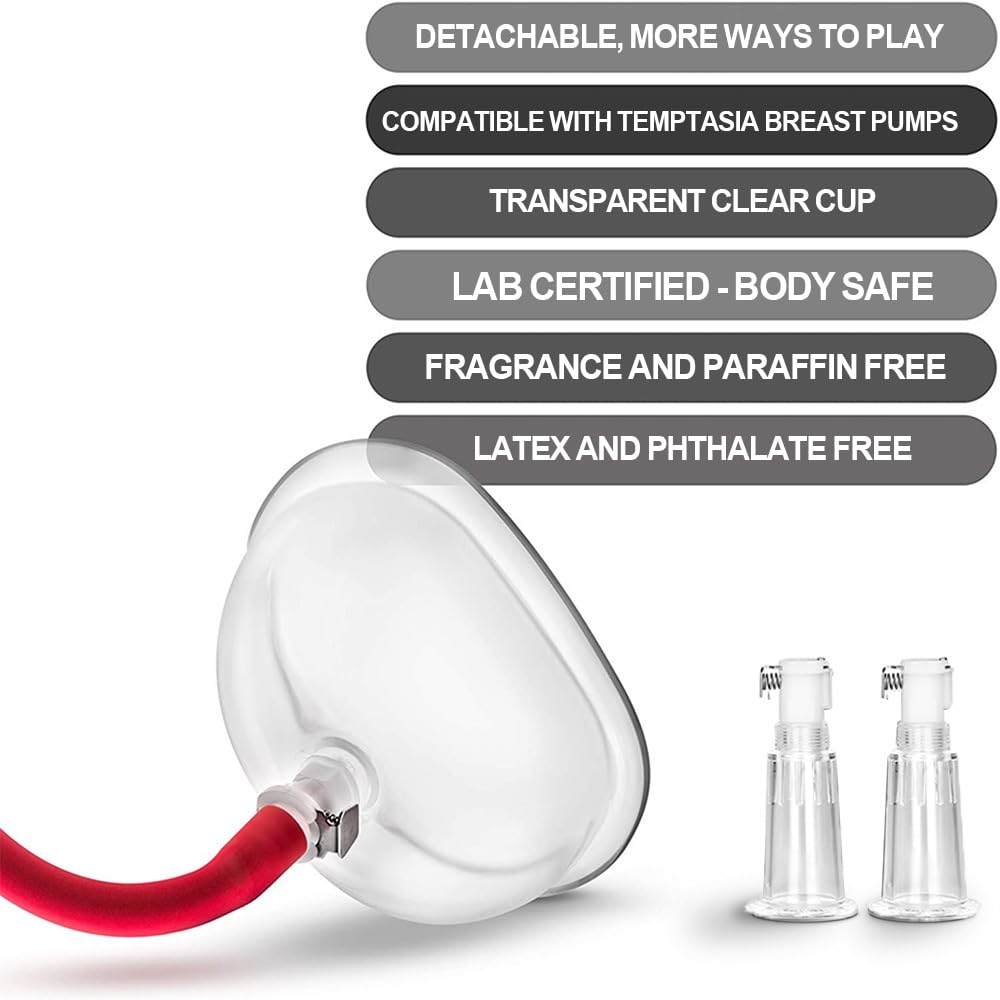 Doppelter Nippelsauger und Vagina Klitoris Pumpe 3-in-1-Design Brustwarzen Klitoris Stimulator Brustwarzen VergrößErung Brust Pumpe Vakuumpumpe Fetish SM Extrem Sexspielzeug für Frauen (D)