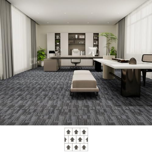 Carpet Tiles 24"x 24" Squares Carpet Reusable ,18 Tiles, Non Slip Easy DIY Installation Seamless Floor Tiles Rug for Bedroom Living Room Office etc by Cestavie - Image 5