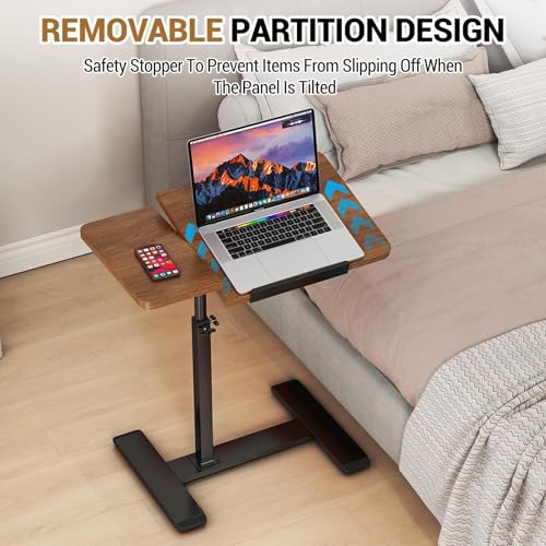Bureau d'ordinateur portable roulant inclinable table de lit 60x40cm - 8