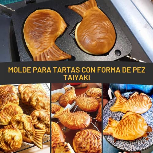 Miniatura 6 de Gofrera, Fabricante De La Galleta Antiadherente Hornada De La Torta De La Cacerola De La Hornada De La Aleación De Aluminio Con El Molde De La Forma De Los Pescados De 2 Caras