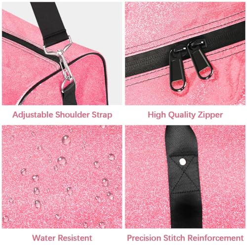 Large Foldie Duffel Bags with Name Glitter Leather Dance Tote Bag for Girls Weekender Bags for Women Travel Summer Time4