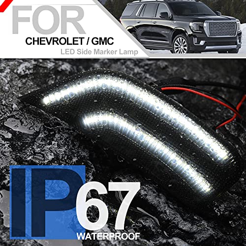 Nsautolighting Led Side Marker Light For 2021 2022 2023 Chevy Suburban Tahoe Gmc Yukon Cadillac Escalade Esv Led Front Fender Side Indicator Turn Signal Lamp Kit Smoked Lens #TOP5