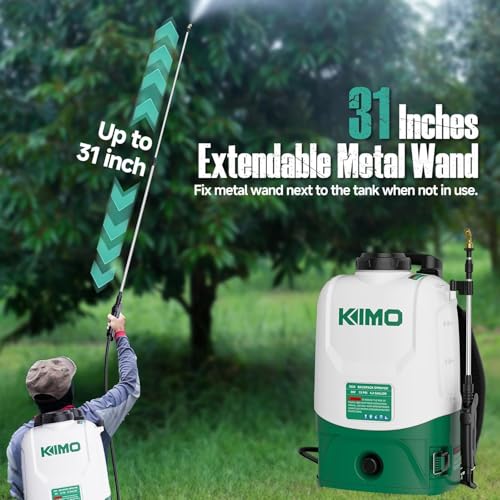 Image of KIMO 4.3 Gal Backpack Sprayer Battery Powered w / 2x2.0Ah Battery, 6 Nozzles