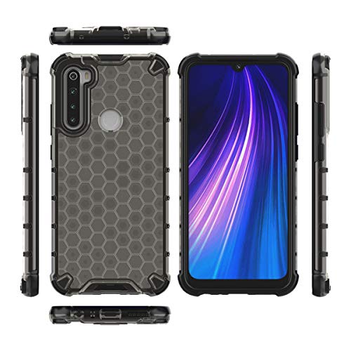 Image of Glasgow | for Mi Redmi Note 8 Honeycomb Pattern Back Case Cover for Mi Redmi Note 8 with 4 Bumper Corners and Military Grade Protection - Black