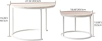 Vista 2 de HOJINLINERO Juego de Mesa de Centro Redonda de 2 Mesas Auxiliares para Sala de Estar, Mesa de Centro Blanca Moderna Mesas Anidadas, Mesas de Sala