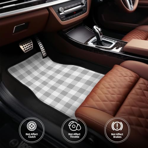 Alfombrillas de coche blancas con patrón de celosía juego de 4 piezas 5