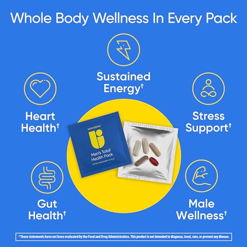 Men's Total Health Pack Daily Multivitamin Supplement, Energy, Stress Support, Krill Oil, 22 Key Vitamins & Minerals, Vit D, C, B12, E, A, B6, K, Biotin, Zinc, Astaxanthin (30 Pack) - Image 6