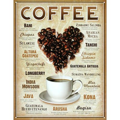 Desp Coffee Heart Of Beans metal sign (de)