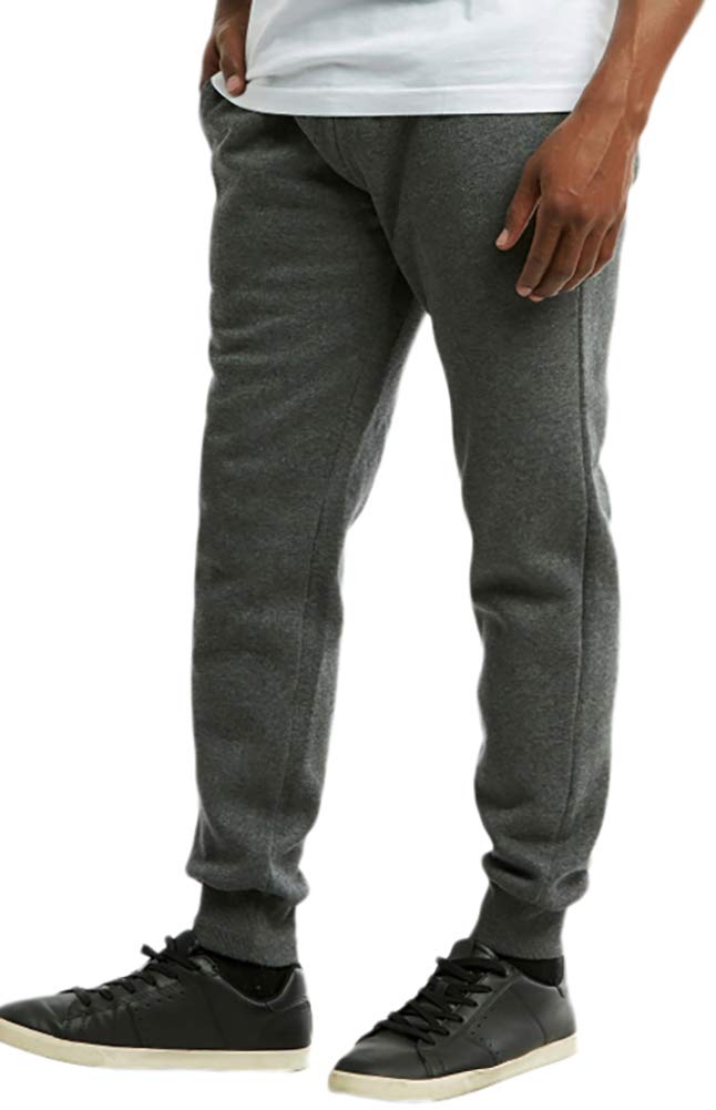 ToBeInStyle Pantalones de chándal ajustados con bolsillos laterales y estampado sólido para hombre - Gris - Medium