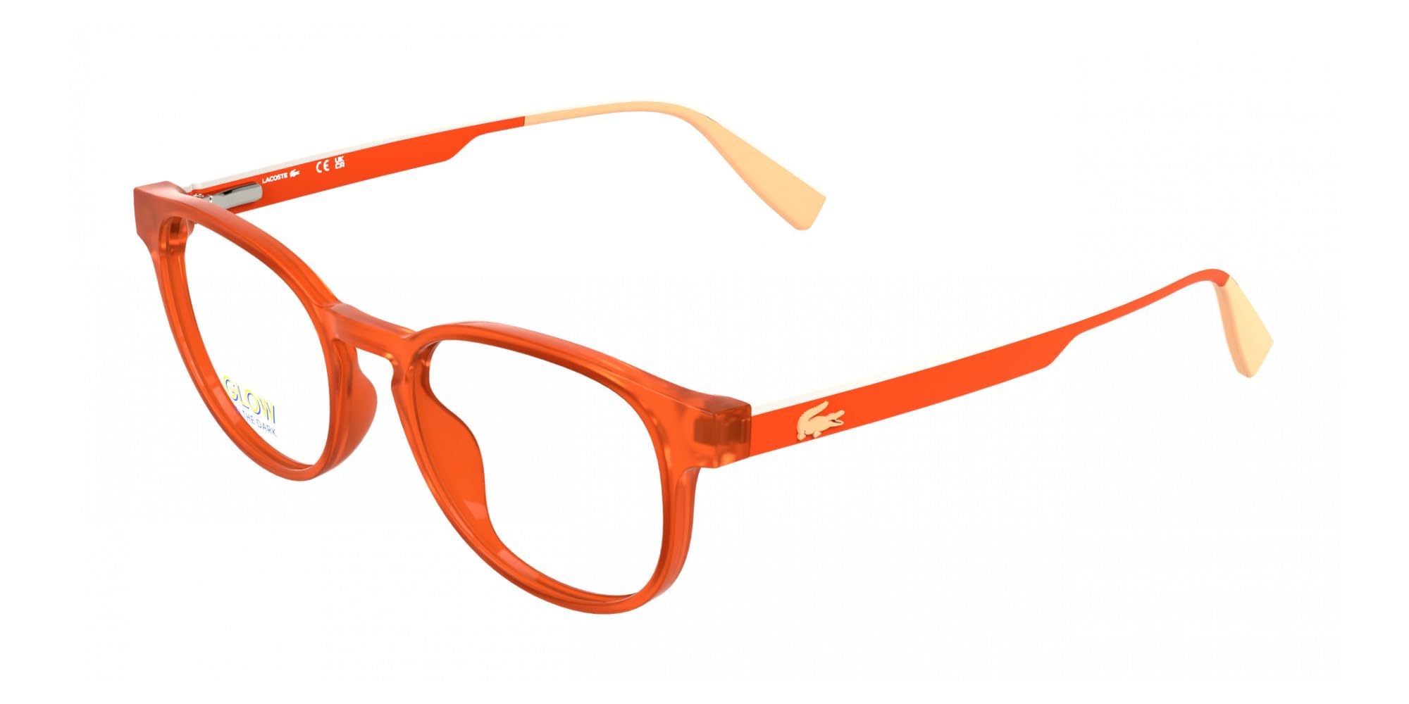 Lacoste L3666 615 PRZEZROCZYSTY POMARAŃCZOWY LUMI 47/17/135 Ramka na okulary dla dzieci