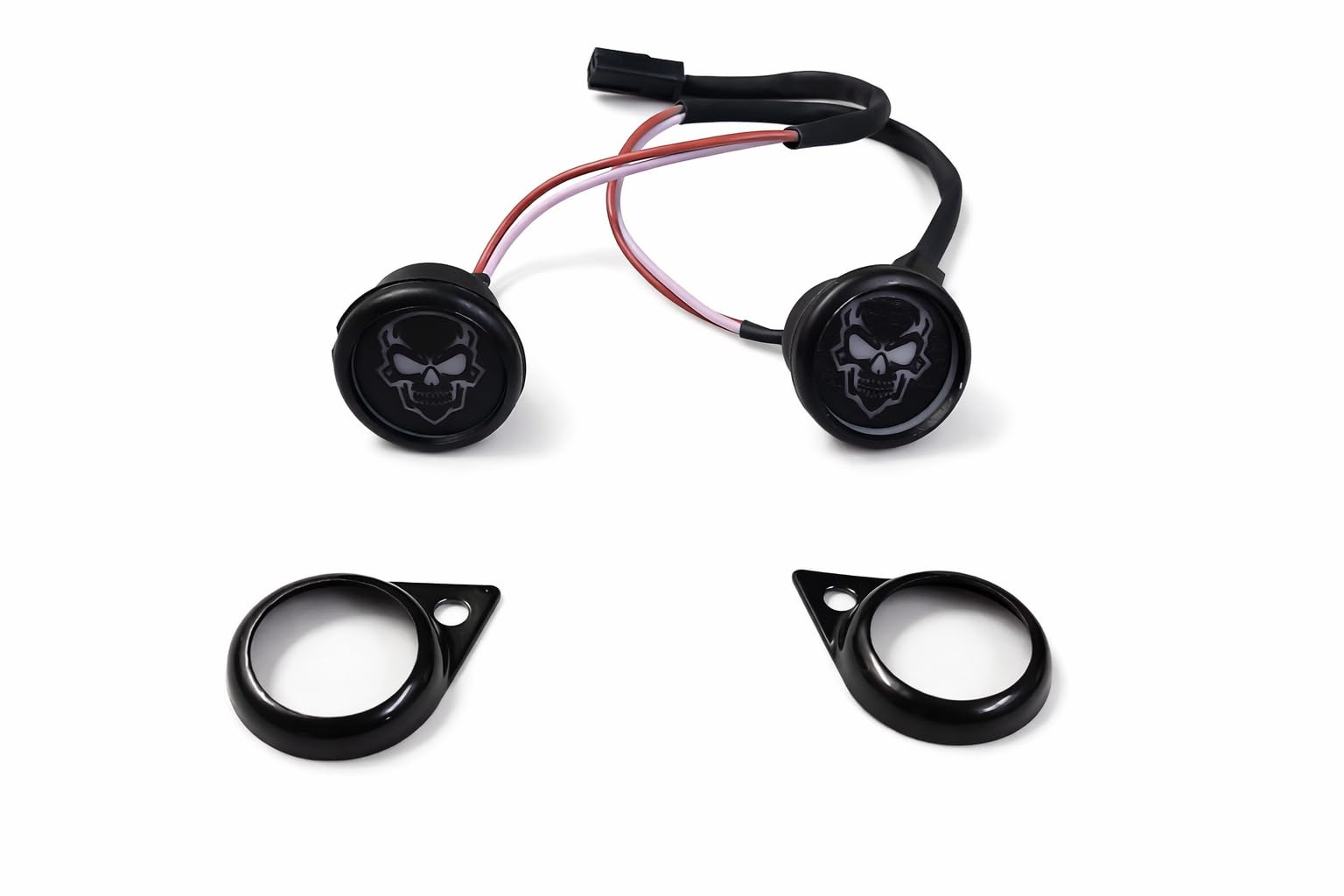 Skull Face LED Eyes Parking Compatible with Royal Enfield Classic standard Electra 350,500 cc BS4,BS6 (2015 To 2021) (White Color)-image-16