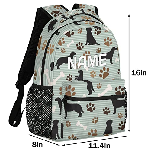 Cute Dog Puppy Custom Backpack for Kids Boys Girls Paw Print Personalized School Bookbag for College Elementary Middle School Bag Casual Daypack Laptop Bag for Women Men2