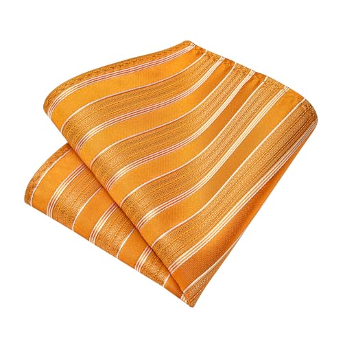 Image of DiBanGu Mens Tie Silk Plaid Striped Necktie and Pocket Square Cufflinks Tie Clip Set with Gift Box Formal Wedding Party