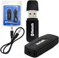 Receptor Bluetooth USB, Adaptador de Áudio 3.5mm para Som, Compatível com PC, Notebook, TV, Carro e Home Theater, Preto