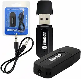 Receptor Bluetooth USB, Adaptador de Áudio 3.5mm para Som, Compatível com PC, Notebook, TV, Carro e Home Theater, Preto