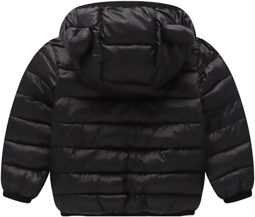 AIWUHE Baby Puffer Jacket Hooded Light Winter Coats Bear Ears Zipper Up Down Coats Outwear for Toddler Boys Girls 6M-4T - Image 2