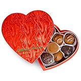 Anthony Thomas, Heart Shaped Box, Mother's Day Chocolates, Milk and Dark Chocolate, Soft Centers, Nuts, Toffee and Caramels, Gift Box, 9 Pieces (4 oz, Milk and Dark)