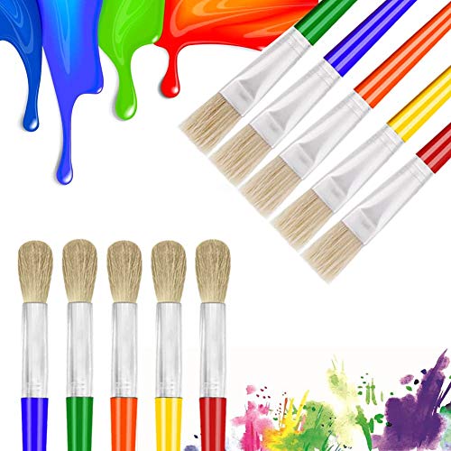 10Pcs-Paint-Brushes-for-Kids-Anezus-Kids-Paint-Brushes-Toddler-Large-Chubby-Paint-Brushes-Round-and-Flat-Preschool-Paint-Brushes-for-Washable-Paint-Acrylic-Paint