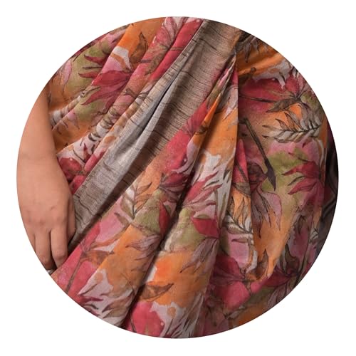 Image of MIRCHI FASHION Saree for Woman Cotton Blend Printed | Traditional Ethnic Sari for Ceremonial Use and Farewell with Blouse Piece