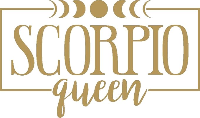 Scorpio Queen Moon Phase Vinyl Sticker Decals (Pack of 2) for Car Bumper Window Laptop Tablet Phone (8 inch x 4.7 inch,Gold)