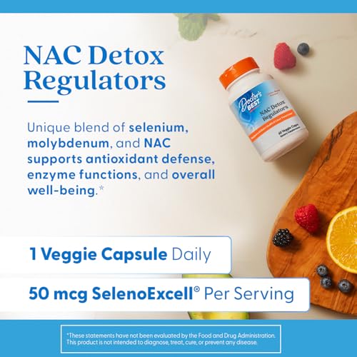 Doctors Best NAC Detox Regulators, Supports Cellular Health & Liver Function, Non-GMO, Gluten Free, Soy Free, Vegetarian 60 Veggie Caps - Image 6