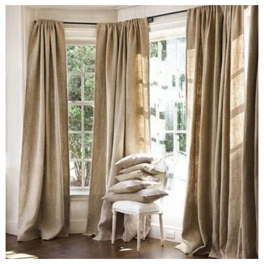 Sedona Designz, Inc. 100% Natural Jute Burlap Panel Drape Backdrop Window Curtains (60" x 84")