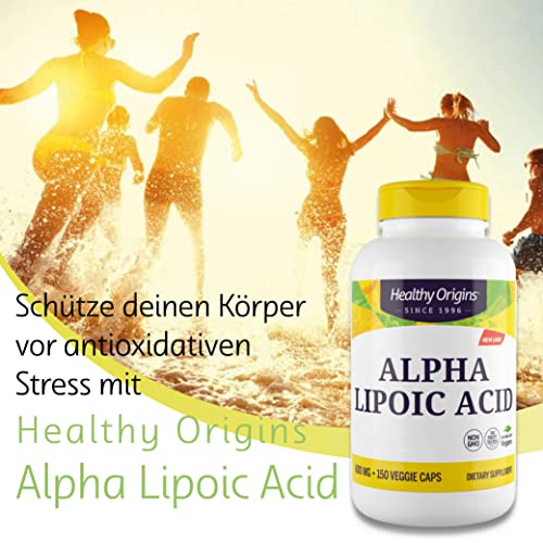 Alpha-Liponsäure Healthy Origins – Vegane Kapseln mit 600 mg Alpha-Liponsäure
