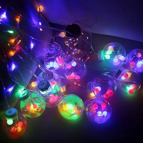 Image of Wish Ball Curtain LED Diwali Lights 3 Meter Ball Curtain String Lights Window Curtain Led Lights for Decoration with 8 Flashing Mode for Festival Home (6+6 Light, Multicolor)