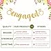 Engagement Party Decorations - Extra-Large Engaged Banner + 200 Glittering Gold Ring Confetti - Bridal Shower Sign & Bachelorette Party Favors - Bride to be Engagement Banner Decor (Gold)