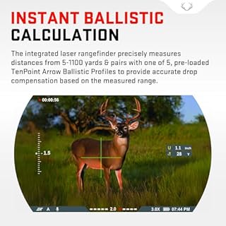 TenPoint Vision HD 3-12X Digital Rangefinding Crossbow Scope - Instant Ballistic Calculation + Video & Audio Recording