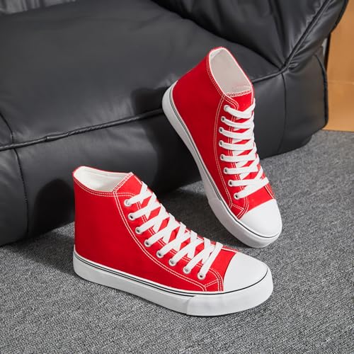 Image of yageyan Men's High Top Canvas Sneakers Fashion Lace up Walking Shoes Casual Classic