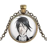 Black Butler Pendant Glass Cabochon Necklace Kuroshitsuji Ciel Phantomhive Sebastian Grell Madame Necklace