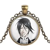 Black Butler Pendant Glass Cabochon Necklace Kuroshitsuji Ciel Phantomhive Sebastian Grell Madame Necklace