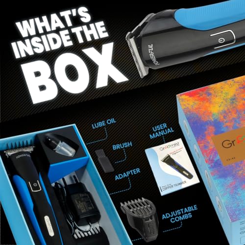 Image of Groomiist IPX6 Waterproof Trimmer for Men 120 Mins Run Time with Quick Charge Corded & Cordless Beard with Rubber Coating on Body | In Box Trimmer, Adapter, Charging Base, Oil, Brush | 1 Year Warranty (CS-42)