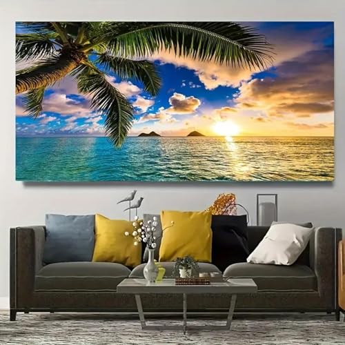 Peinture de paysage marin grand format pour mur de chambre