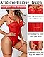 Avidlove Damen Corsage Reizwäsche Sexy Lingerie Set Strapsgürtel Bodysuit Dessous Unterwäsche Rot L