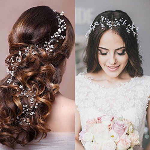 1 Pezzo Fascia Da Capelli Da Sposa In Cristallo Con Foglie Solide E Strass Per La Sposa E Le Damigelle D Onore, Elegante Tiara P 18668055