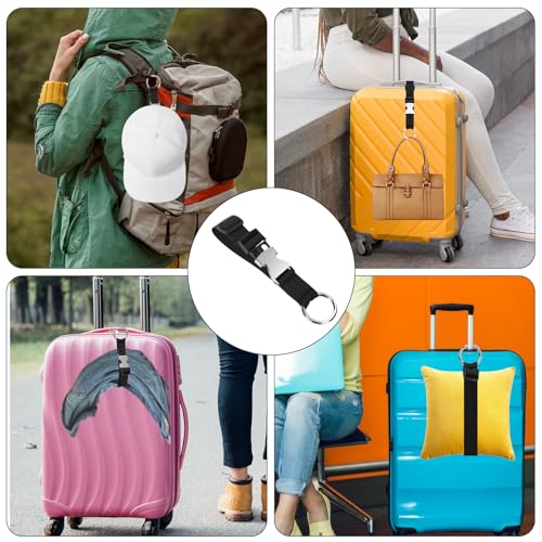 Gepäckriemen Jacken-Halter Heavy Duty Luggage Straps Gepäckgurte Jackengreifer Outdoor Gepäck-Haken Jackenträger Jacket Gripper Verstellbare Taschenhakengurte Reisezubehör Rucksackhaken schwarz
