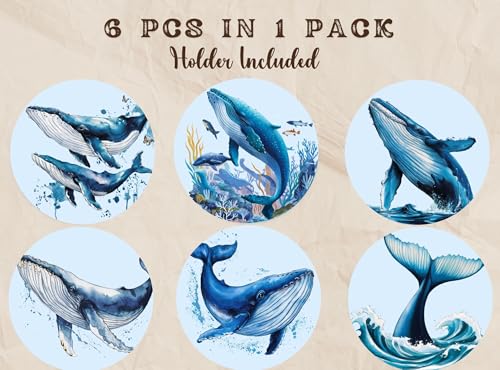 Dessous de verre baleine bleue céramique absorbant avec liège pour table basse - 3