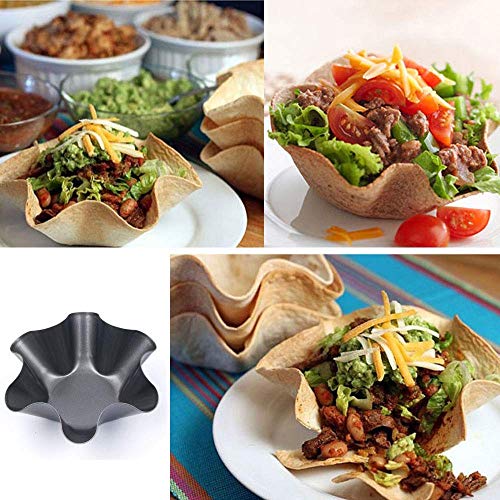 image for kafear Taco Salad Bowl Maker Molds – Nonstick Carbon Steel Tortilla 