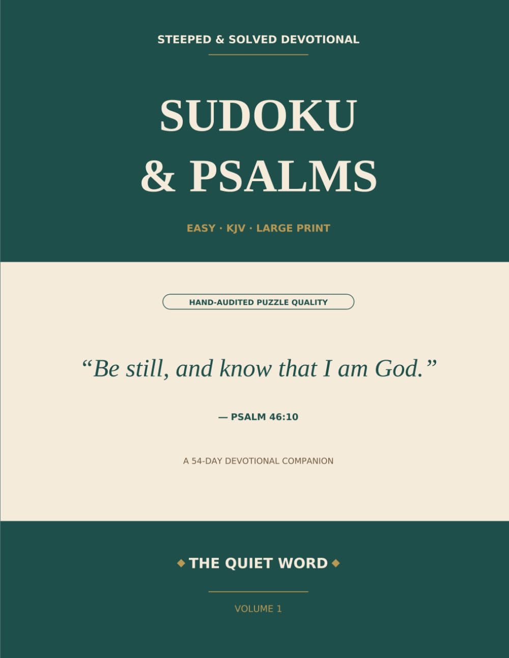 Sudoku & Psalms: 54 Easy Large-Print Puzzles Paired with KJV Psalms · A Comforting Verse on Every Page · Hand-Audited Puzzle Quality · Step-by-Step ... & Caregivers (Steeped & Solved Devotional)