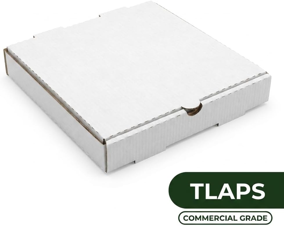 8x8 White Corrugated Cardboard Pizza Box 50 Pack Commercial Recyclable Food Packaging for Pizza, Pies, Cheesecakes, and Steaks