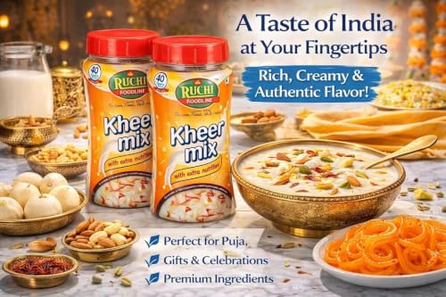 Image of Ruchi Instant Kheer Mix | Sweet Dish Dessert Mix | Creamy Indian Rice Kheer (1800g(200g x 9))