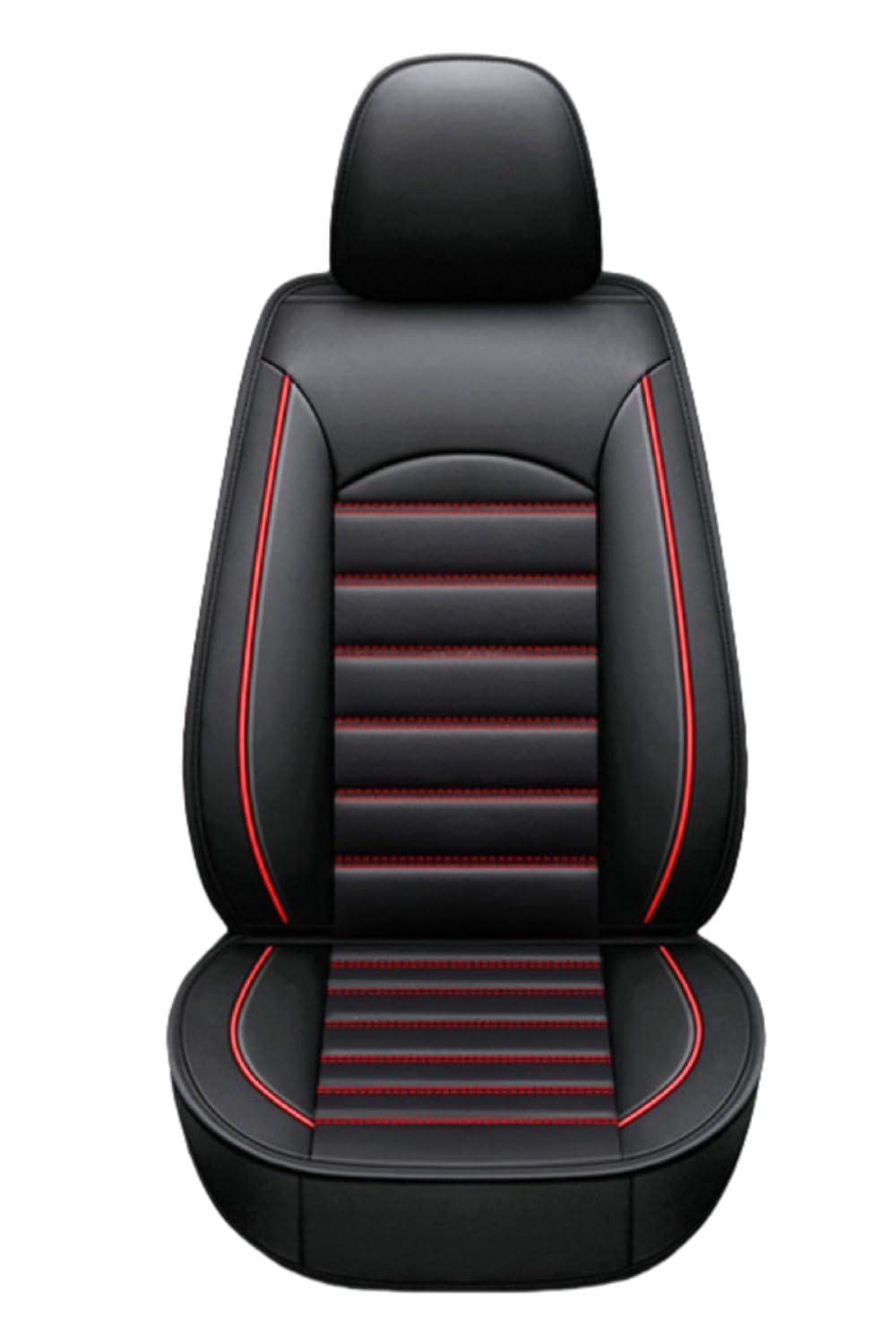 Set Completo di Coprisedili in Pelle per Alfa Romeo Mito 2008-2019, Set Copri-Sedile Traspirante Auto Protezioni Sedili Impermeabile Accessori Auto Interno,Black-Red