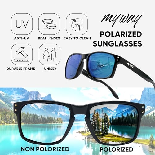 Myway Luxury Glass Lens Sunglasses for Men Women Running Fishing Golfing Accessories W. Polarized Lens Sun Glasses Option3