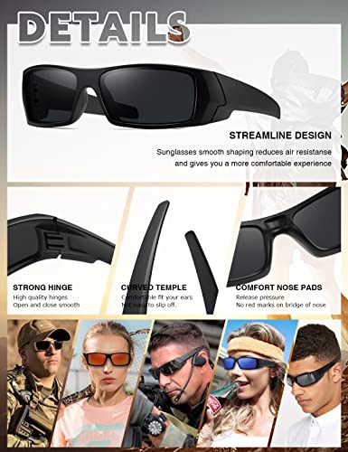 Polarized Sunglasses Men Womens Trendy Retro Sports Rectangular Wrap Around Vintage Shot Shield3