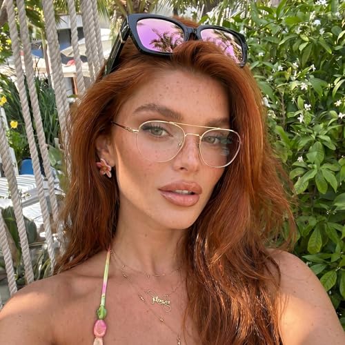 Image of SIPHEW Mirrored Sunglasses Polarized Fit Over Glasses for Women - Trendy Large Square w UV400 Protection Sun Glasses