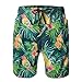 Produktbild RAINNY Men's Lightweight Quick Dry Beach Shorts Parrot On The Leaf Swim Trunks Large L