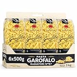 Pasta Radiatori Garofalo Pasta Nº87 500g, Pasta Italiana, Pasta alimenticia de sémola de trigo duro, Contiene gluten, Puede contener trazas de soja, Tiempo de cocción 8 minutos, 6 Paquetes de 500 gr